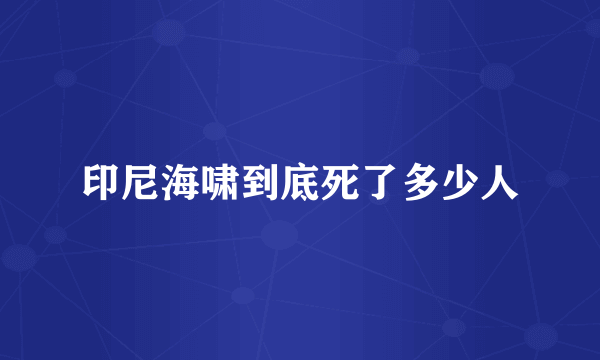 印尼海啸到底死了多少人