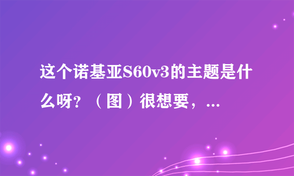 这个诺基亚S60v3的主题是什么呀？（图）很想要，谁有的，或者知道在哪下载的告诉我。万分感激！！！