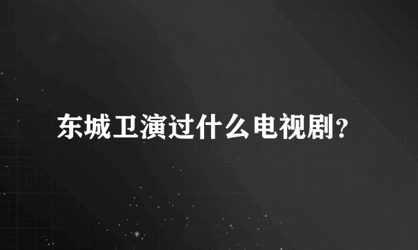 东城卫演过什么电视剧？