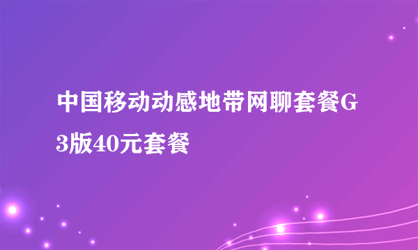 中国移动动感地带网聊套餐G3版40元套餐