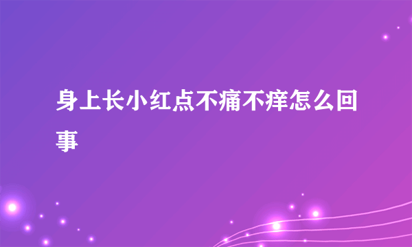 身上长小红点不痛不痒怎么回事