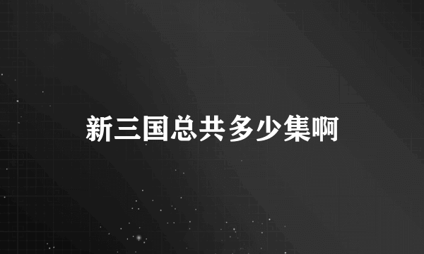 新三国总共多少集啊