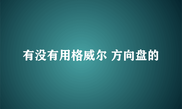 有没有用格威尔 方向盘的