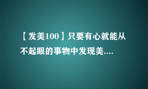 【发美100】只要有心就能从不起眼的事物中发现美.100字写写!...