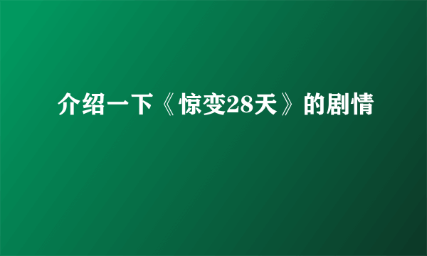 介绍一下《惊变28天》的剧情