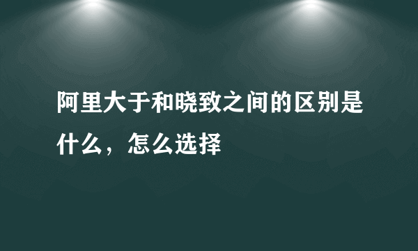 阿里大于和晓致之间的区别是什么，怎么选择