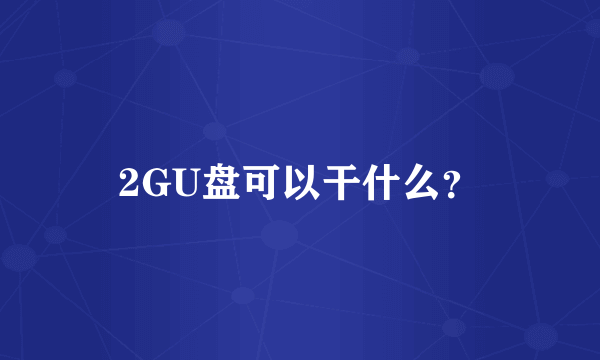 2GU盘可以干什么？