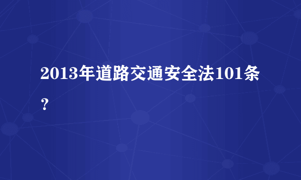 2013年道路交通安全法101条？