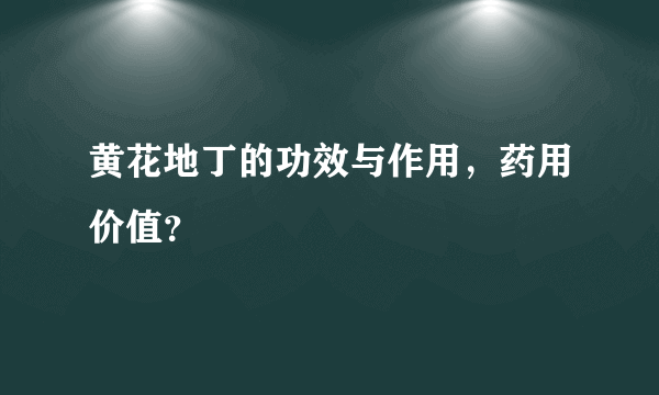 黄花地丁的功效与作用，药用价值？