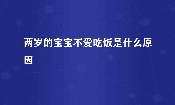 两岁的宝宝不爱吃饭是什么原因