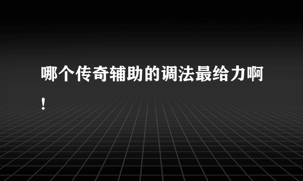 哪个传奇辅助的调法最给力啊!