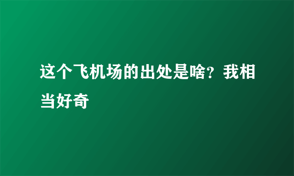 这个飞机场的出处是啥？我相当好奇