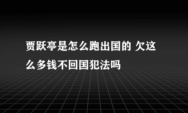 贾跃亭是怎么跑出国的 欠这么多钱不回国犯法吗