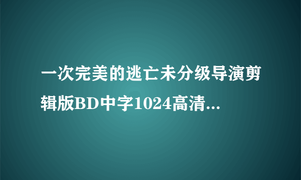 一次完美的逃亡未分级导演剪辑版BD中字1024高清种子下载地址有么?感谢哈