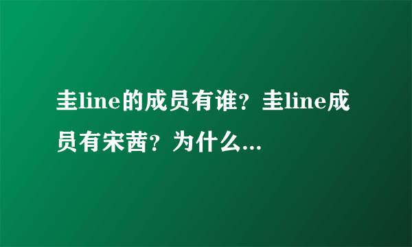 圭line的成员有谁？圭line成员有宋茜？为什么要叫圭line - 飞外网