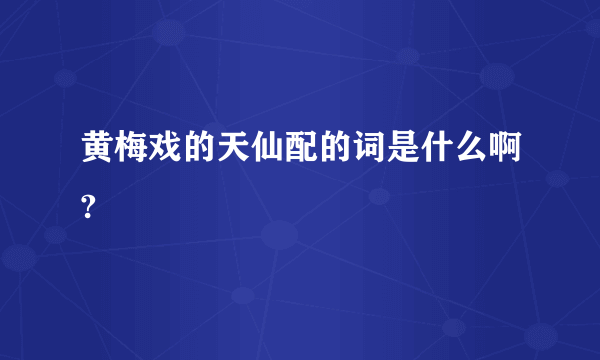 黄梅戏的天仙配的词是什么啊?