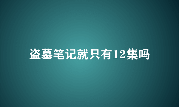 盗墓笔记就只有12集吗