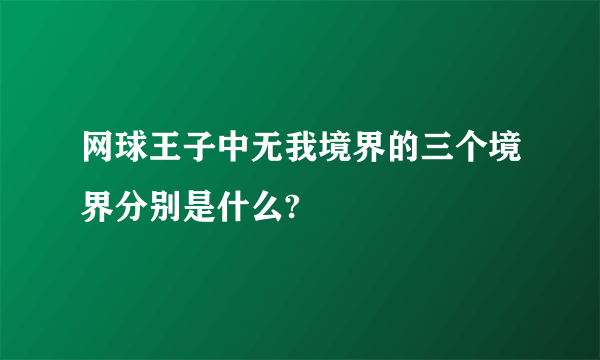 网球王子中无我境界的三个境界分别是什么?