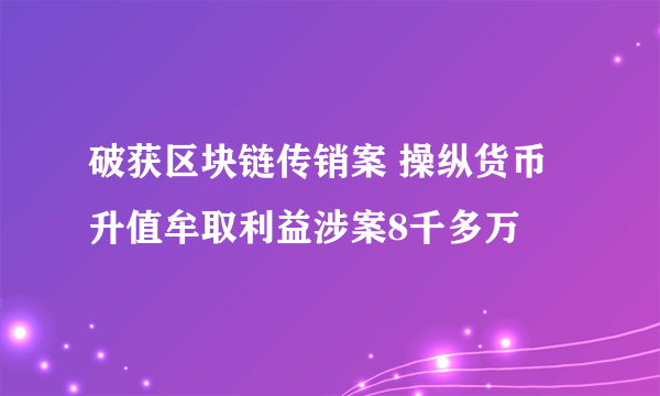 破获区块链传销案 操纵货币升值牟取利益涉案8千多万