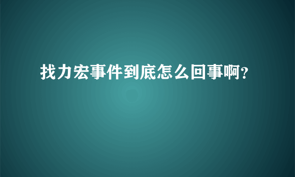 找力宏事件到底怎么回事啊？