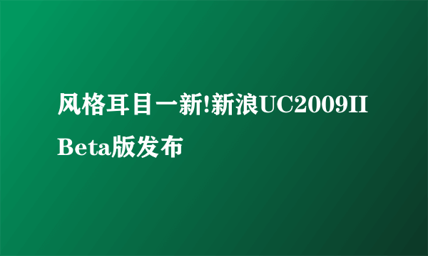 风格耳目一新!新浪UC2009IIBeta版发布