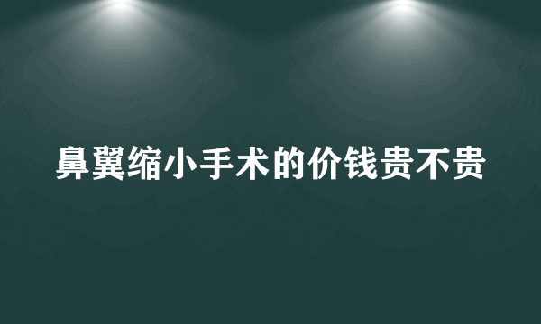 鼻翼缩小手术的价钱贵不贵