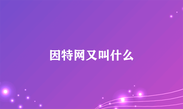 因特网又叫什么