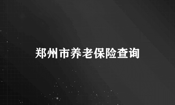 郑州市养老保险查询