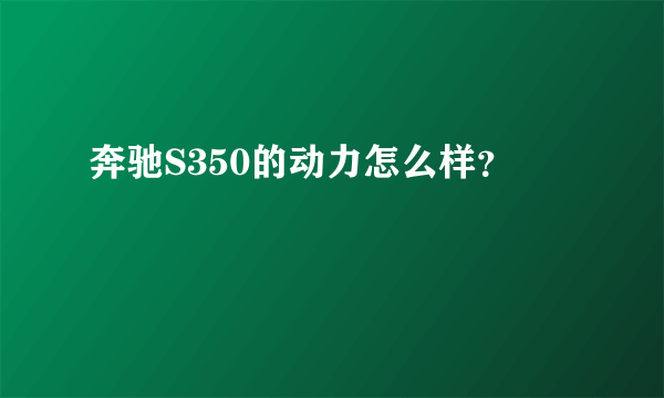 奔驰S350的动力怎么样？