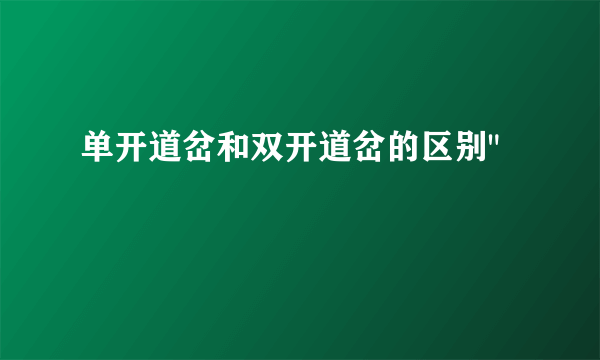 单开道岔和双开道岔的区别