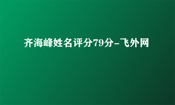 齐海峰姓名评分79分-飞外网