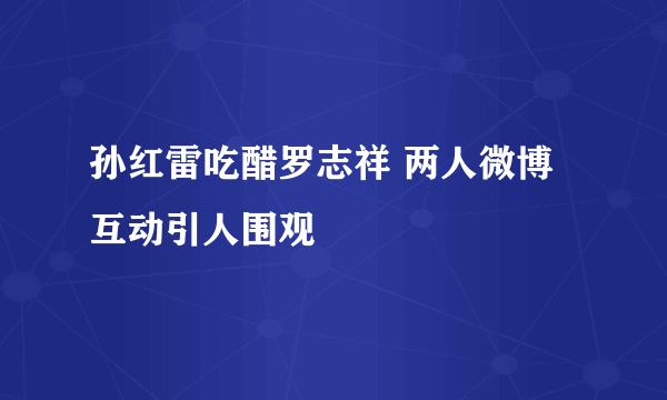 孙红雷吃醋罗志祥 两人微博互动引人围观