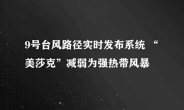 9号台风路径实时发布系统 “美莎克”减弱为强热带风暴