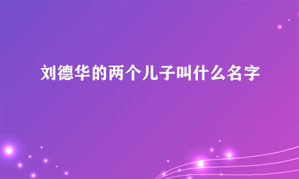 刘德华的两个儿子叫什么名字