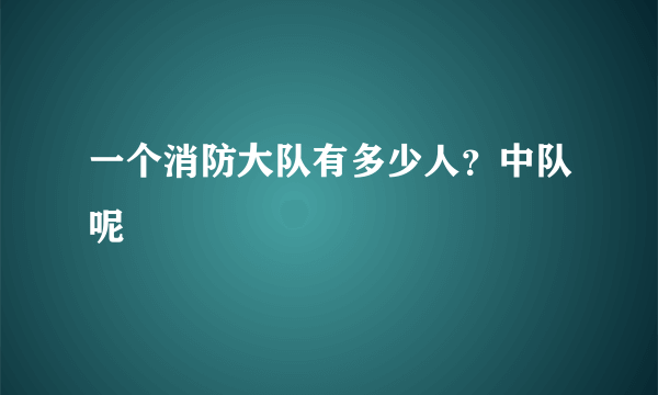 一个消防大队有多少人？中队呢