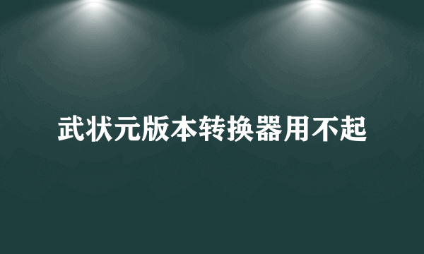 武状元版本转换器用不起