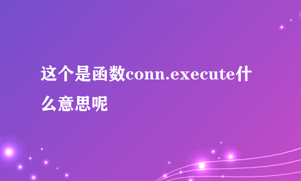 这个是函数conn.execute什么意思呢