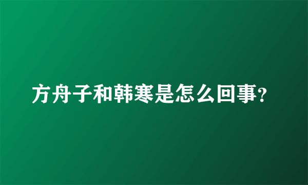 方舟子和韩寒是怎么回事？