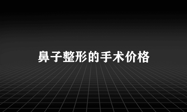 鼻子整形的手术价格