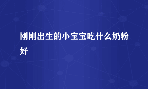 刚刚出生的小宝宝吃什么奶粉好