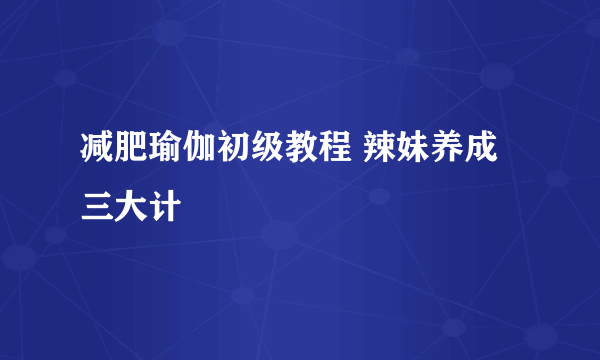 减肥瑜伽初级教程 辣妹养成三大计