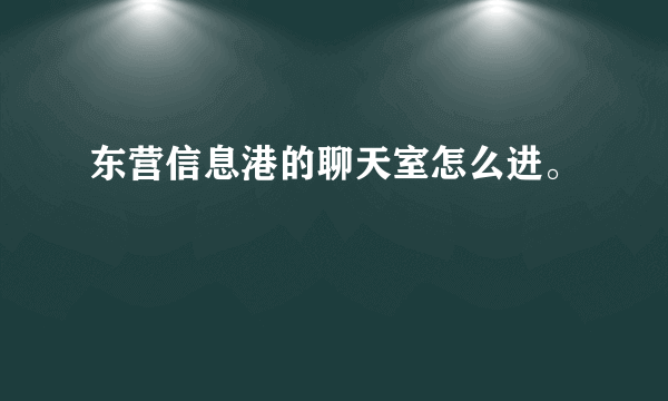 东营信息港的聊天室怎么进。