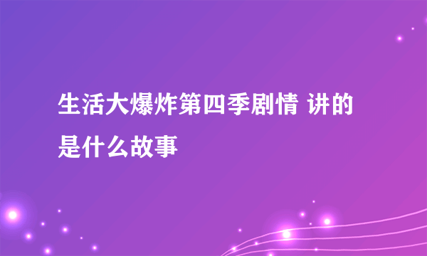 生活大爆炸第四季剧情 讲的是什么故事