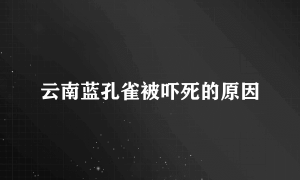 云南蓝孔雀被吓死的原因