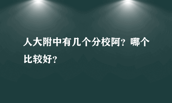 人大附中有几个分校阿？哪个比较好？