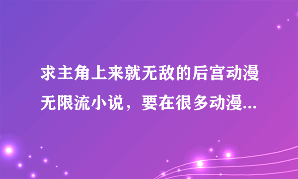 求主角上来就无敌的后宫动漫无限流小说，要在很多动漫里穿越的小说，希望大家提供小说名字，谢谢了80分呢