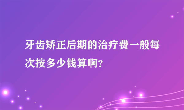 牙齿矫正后期的治疗费一般每次按多少钱算啊？