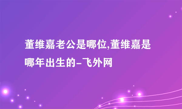 董维嘉老公是哪位,董维嘉是哪年出生的-飞外网