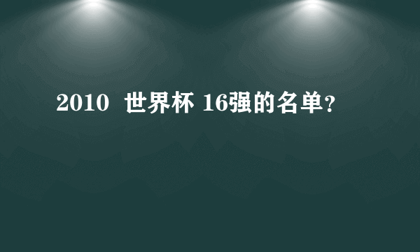 2010  世界杯 16强的名单？