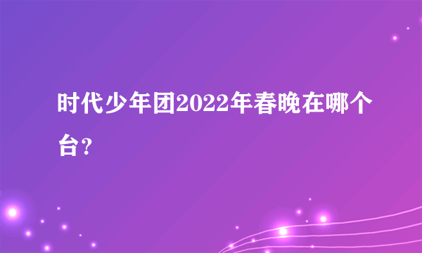 时代少年团2022年春晚在哪个台？